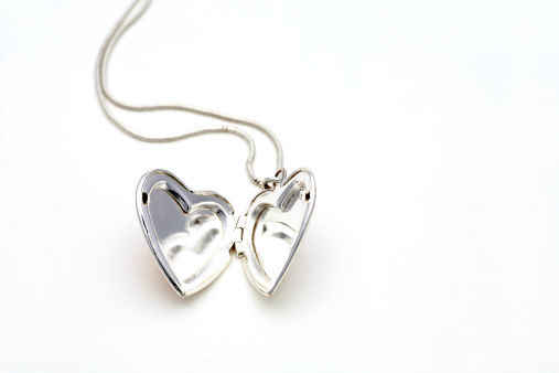 Necklace with open heart on white