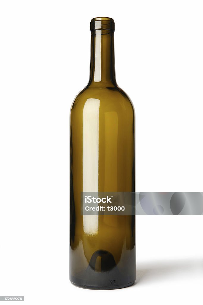 Empty glass bottle Empty wine bottle on white background.Clipping path included. Alcohol - Drink Stock Photo