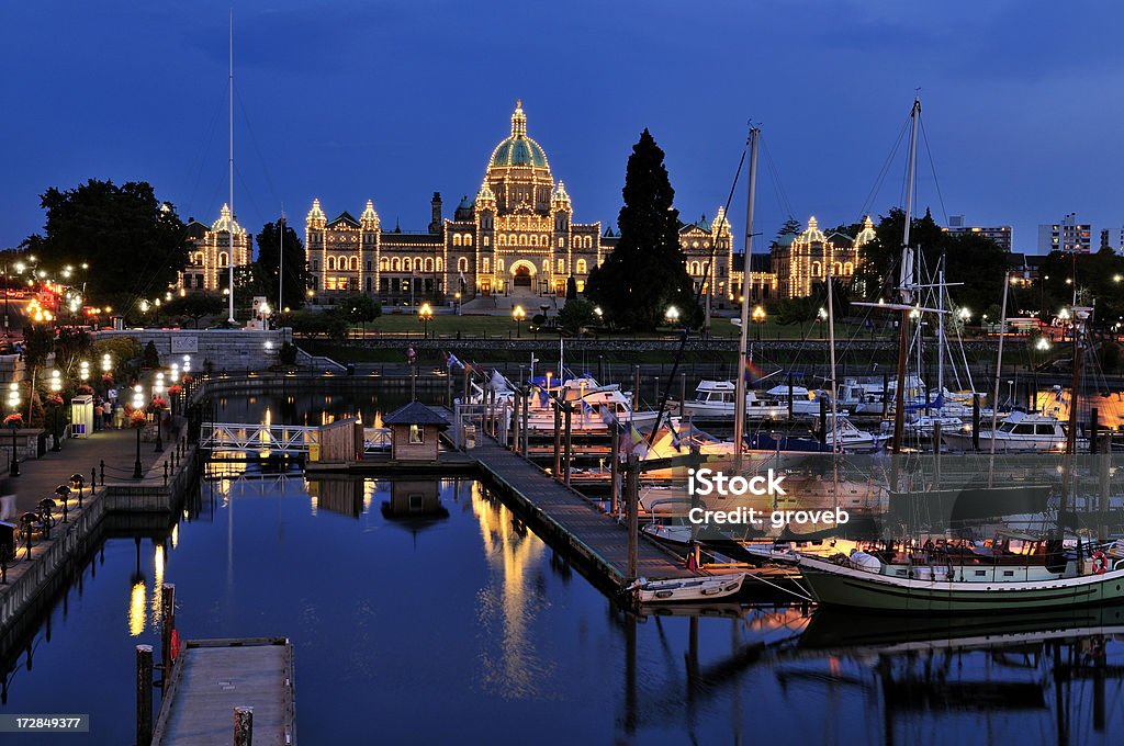 Zmierzch w Victoria British Columbia - Zbiór zdjęć royalty-free (Noc)