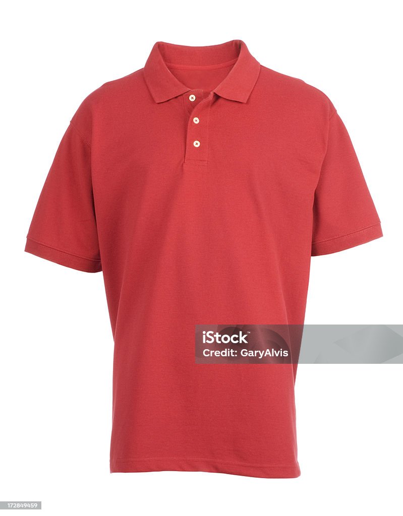 Rote leere, golf-shirt vorn, isoliert auf weiss - Lizenzfrei Polohemd Stock-Foto