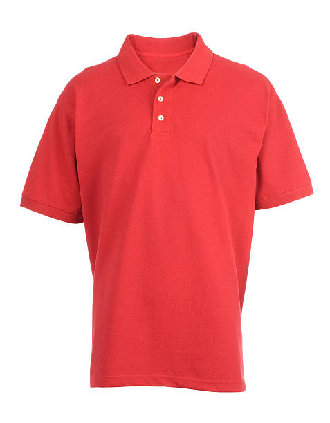 istock Red, blank, golf shirt front-isolated on white 172849459