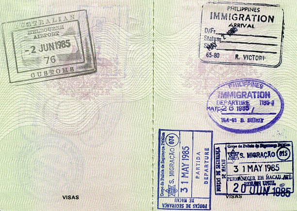 istock Passport Book Stamps 172849550
