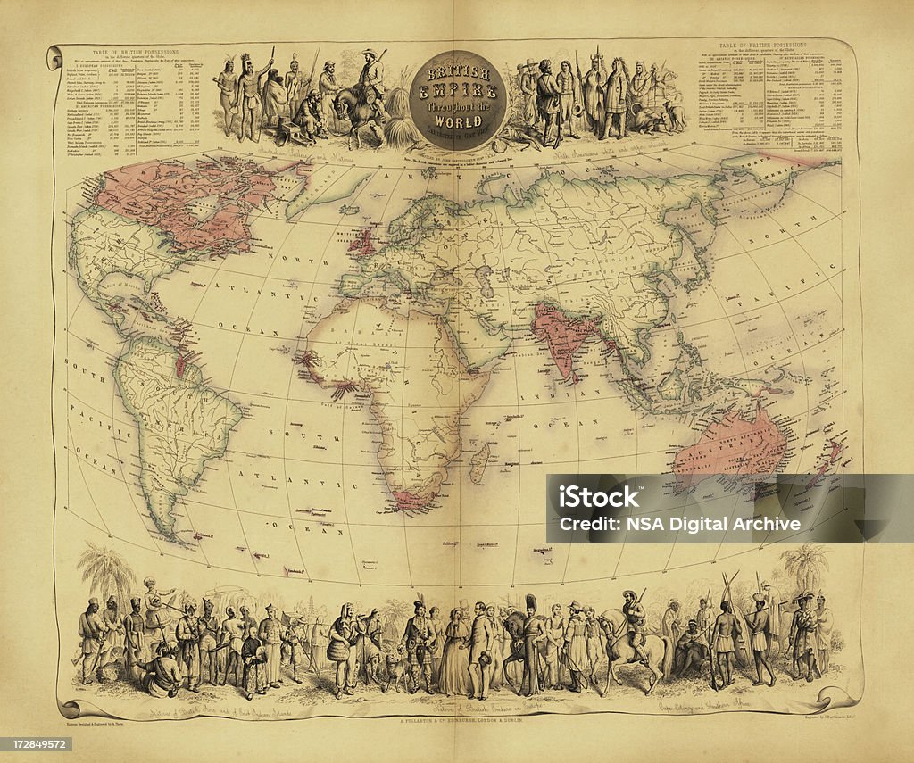 Mapa do império britânico - Ilustração de Império Britânico royalty-free
