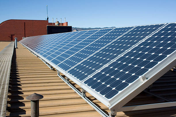 Solar Panels - Low Angle stock photo