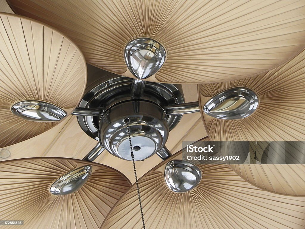 Fan Tropical Electric Ceiling A close up of a tropical electric ceiling fan. Abstract Stock Photo
