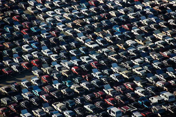 Photo of used-car junkyard