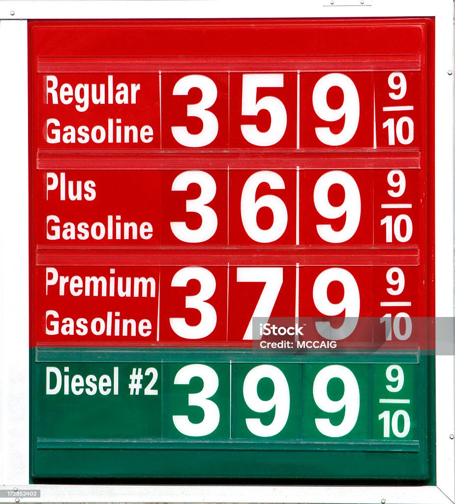 gas prices High gas prices in the USA. Car Stock Photo