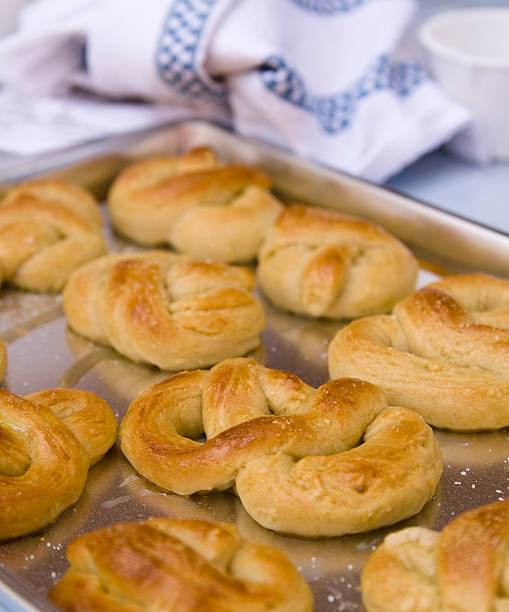 Baked Warm Pretzels from Oven, Homemade Food & Baking Snacks