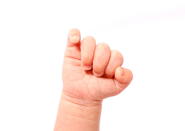 Baby hand isolated on white stock photo
