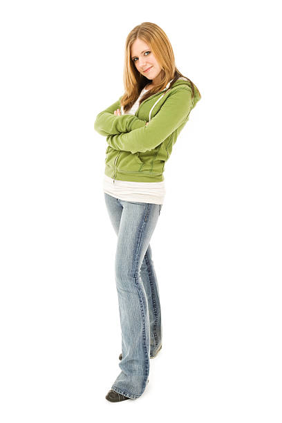 Portrait of a young woman on a white background. http://s3.amazonaws.com/drbimages/m/eb.jpg