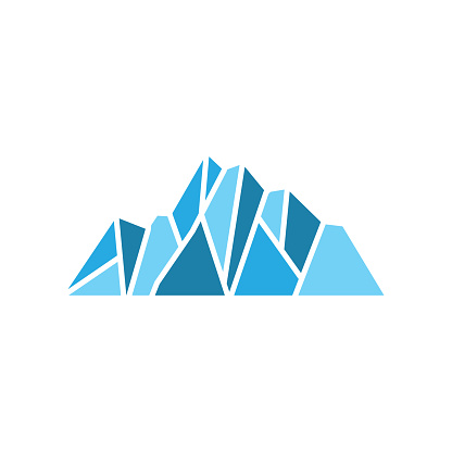 Iceberg symbol, Antarctica symbol Design, Simple Nature Landscape Vector Illustration Template