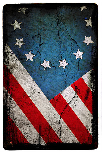 Betsy Ross US Flag Detail of a grunge Betsy Ross Flag of the USA with a black border betsy ross house stock pictures, royalty-free photos & images