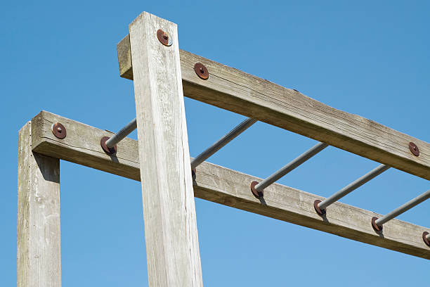 Playground Equipment Overhead Ladder stock photo