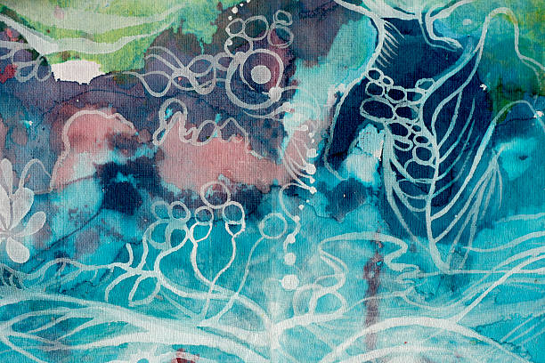 dreamscape watercolor painting on textured paper lucid pictures stock illustrations