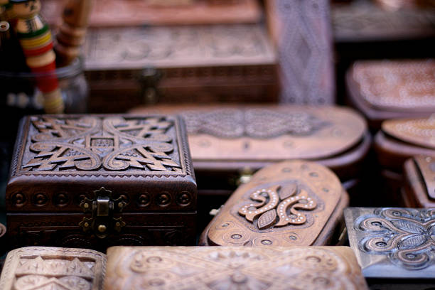 istock carved wooden boxes 172855864