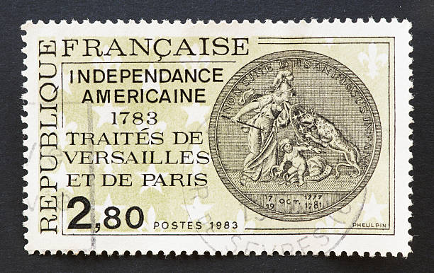 istock French stamp on black paper 172856184