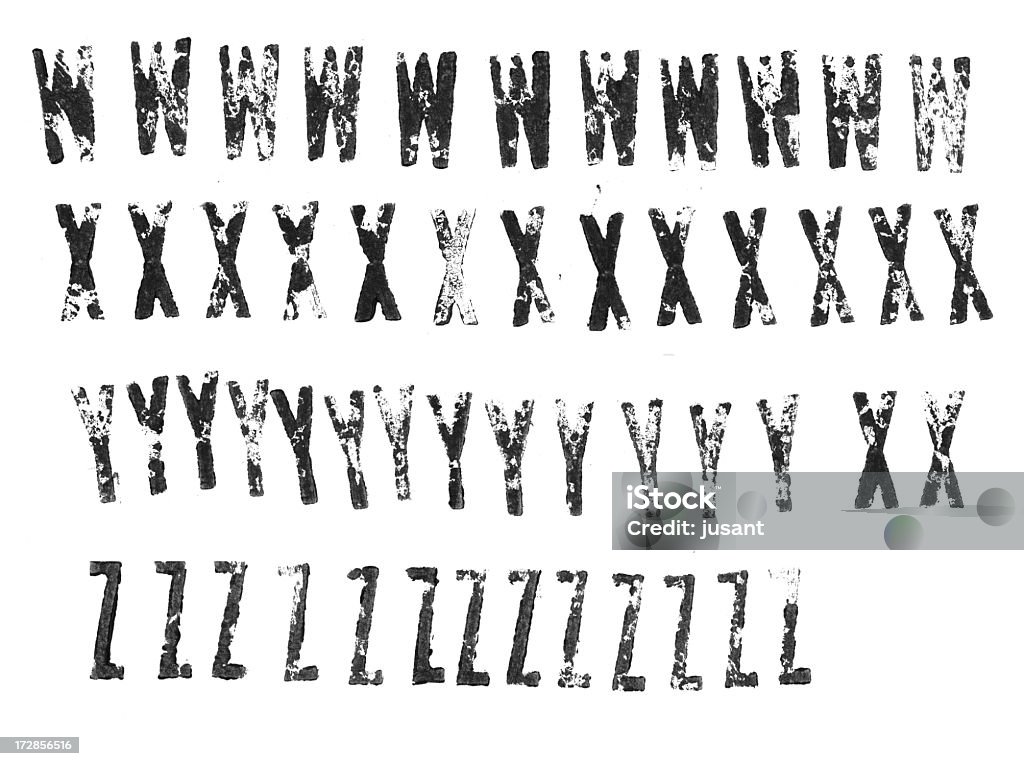 Relieftechnik Großbuchstaben Alphabete von W bis Z - Lizenzfrei Alphabet Stock-Foto