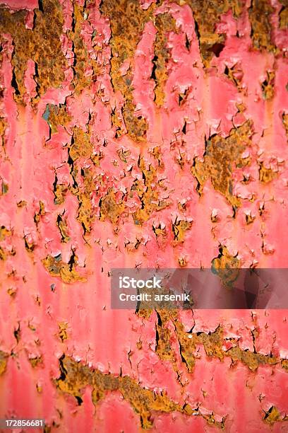 Rosso Grunge Texture - Fotografie stock e altre immagini di Acciaio - Acciaio, Ammaccato, Architettura