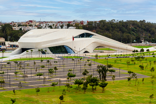 The Grand Theatre of Rabat, Morocco. The new theatre is a very modern building that will be a cultural center for the city and the country.