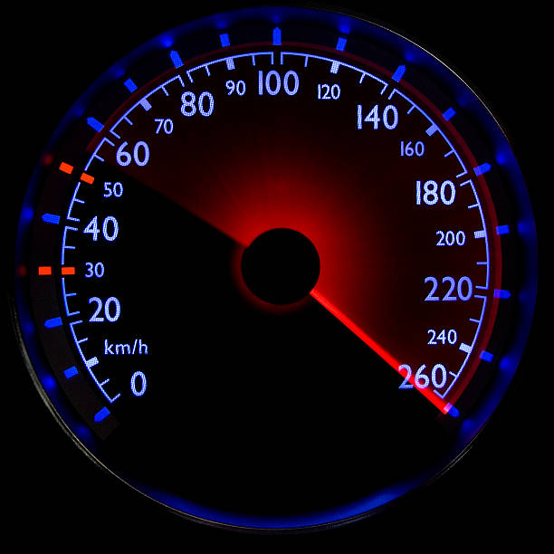 istock The blue speedometer - accelerating from 50 to 260 km/h 172857394