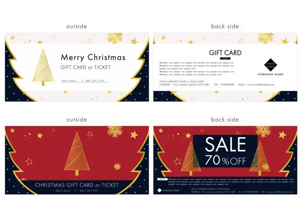 Vector illustration of Christmas gift card design template 60