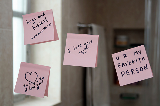 Love notes on the bathroom mirrorPlease see my similar photos: