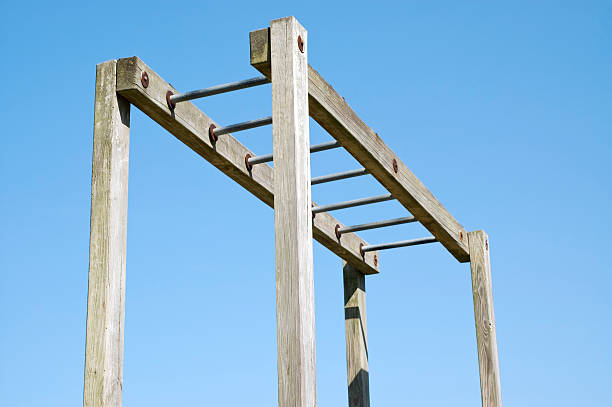 Playground Equipment Overhead Ladder stock photo