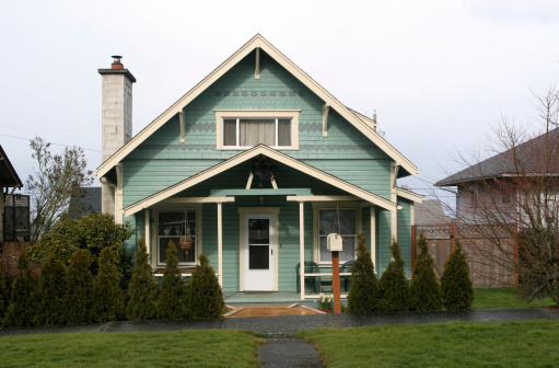 Cute little 50s style bungalow house on city lot