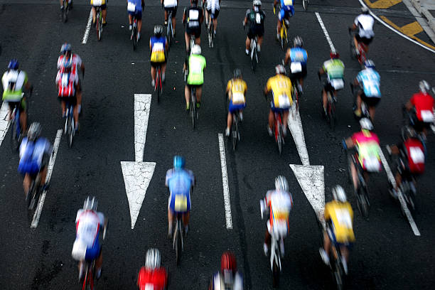 istock Cyclists in a cycle race from above 172859615