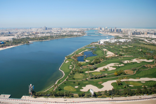Dubai Creek Golf Course aerial shot