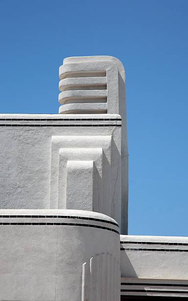 istock White Art Deco Building against blue sky 172860694