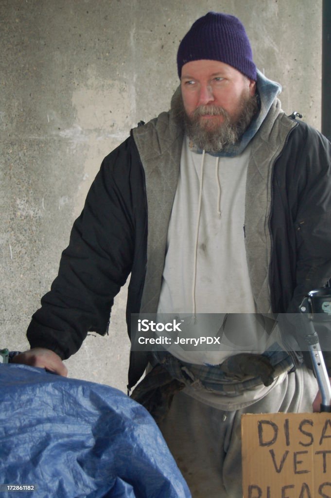 Homeless Veterano de Guerra; Primer plano - Foto de stock de 45-49 años libre de derechos