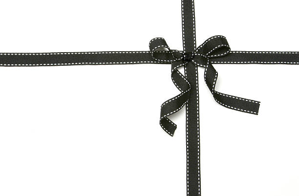Black Ribbon Bow stock photo