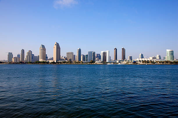 サンディエゴの街並みと青い空の下 - day san diego california harbor downtown district ストックフォトと画像