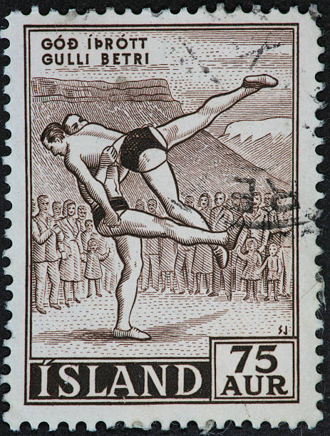 istock Iceland wrestling stamp 172862455