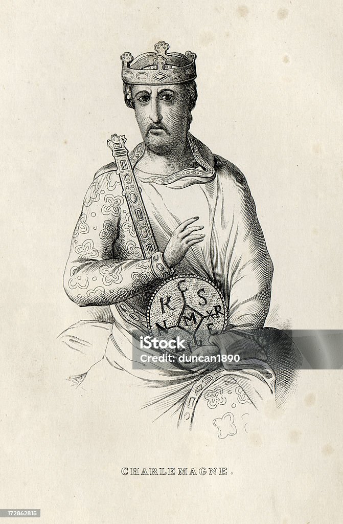 Charlemagne - Illustration de VIIIème siècle libre de droits