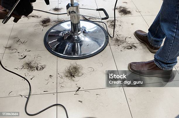 Haircut Aftermath Stock Photo - Download Image Now - Flooring, Cutting Hair, Hair Salon