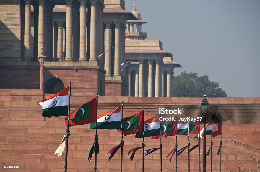 Indian Flags Indian flags outside the Secretariat Buildings in Delhi Indian Flag Stock Photo