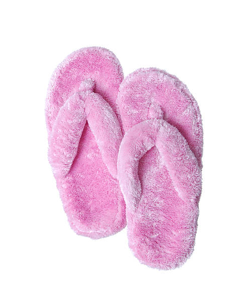 różowy pluszowa - fuzzy pink slippers zdjęcia i obrazy z banku zdjęć