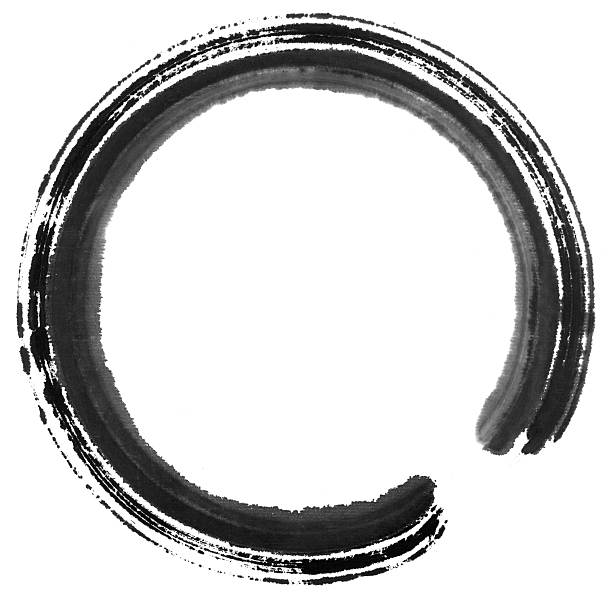 cercle de peinture - ink washing sumi circle drawing photos et images de collection