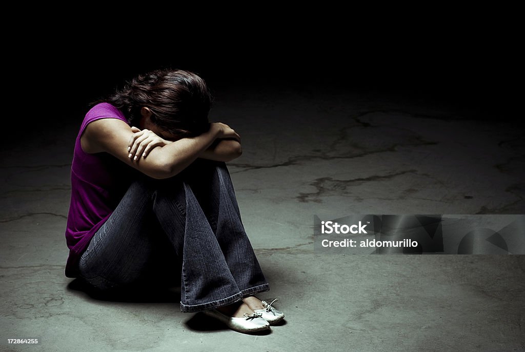 Teen in depression Women Stock Photo