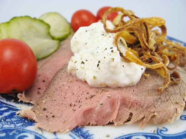 istock Open Faced Roast Beef Sandwich with Horseradish 172865161