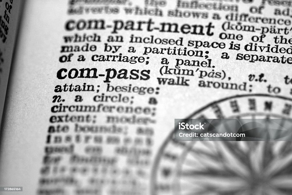 Compass definiert in antiken Wörterbuch - Lizenzfrei Altertümlich Stock-Foto