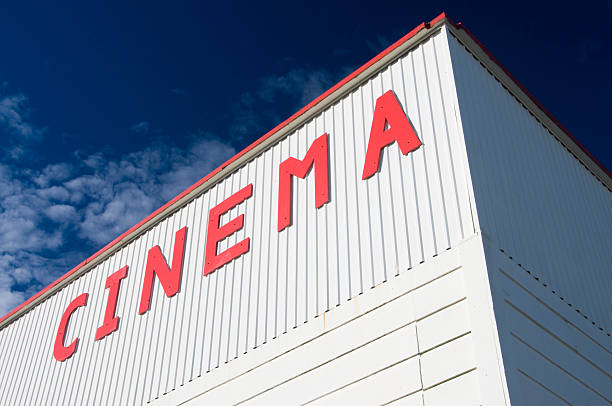 Cinema Building Exterior of a traditional, independant cinema. theatre building stock pictures, royalty-free photos & images