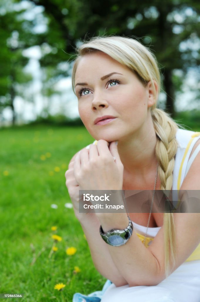 serene spring beauty serene woman 20-24 Years Stock Photo