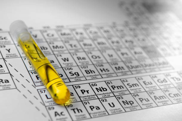 istock test tube with filled with yellow liquid on periodic table 172865685