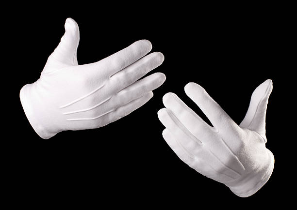 Gesturing Hands wearing white gloves gesturing. formal glove stock pictures, royalty-free photos & images