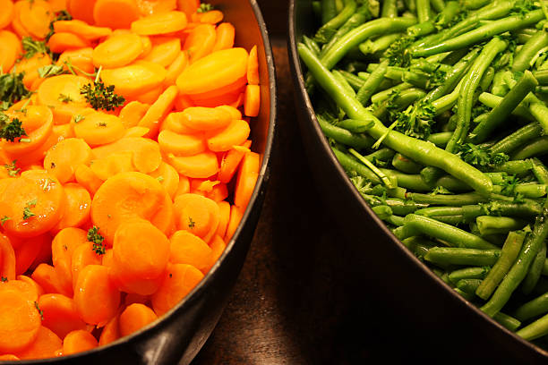 Steamed carrots and green beans