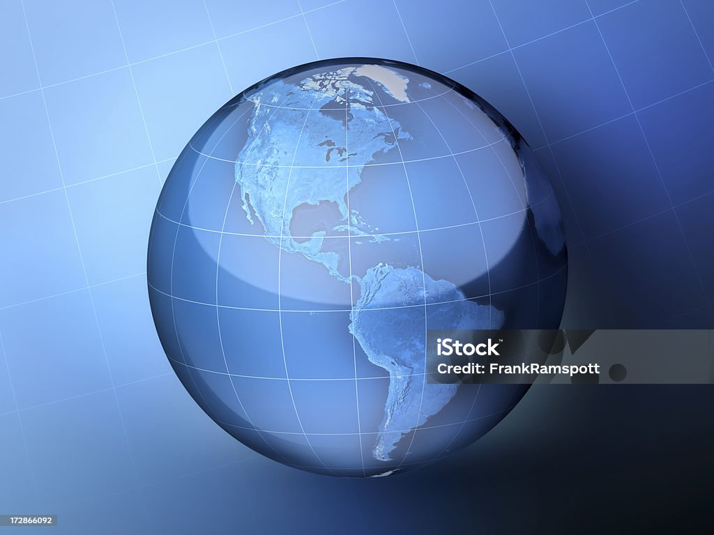 Blue Globe America 3D Rendering. Very high resolution available! Use it for Your own composings! Clipping Path included! Atlantic Ocean Stock Photo