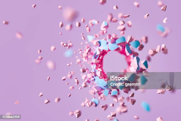 Exploding Sphere Pattern Abstract Exploding Sphere With Flying Particles Stock Photo - Download ...